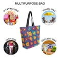 thumbnail image 7 of FORMRS Womens Canvas Tote Bag with Zipper Inner Pocket Shoulder Handbag, Colorful Checkered Daisy, 7 of 7
