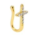 thumbnail image 3 of Lot de 9 faux anneaux de nez brillants et tendance, sans piercing, pour femme, dorés, 3 of 4