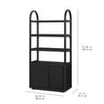 thumbnail image 5 of Beautiful Fluted 3-Shelf Bookcase with Storage Cabinet by Drew Barrymore, Rich Black Finish, 5 of 10