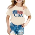 thumbnail image 4 of Byoo Tee Shirt for Big Girl American Flag USA Graphic Crew Neck Casual T-Shirt 4th of July Top for Children， 8-9 Years, 4 of 4