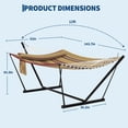 thumbnail image 5 of Memoryfield Double Hammock with Stand & Pillow, 450 lb Capacity, Balance Rope, Outdoor Patio Backyard, Yellow, 5 of 8