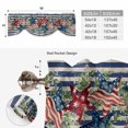 thumbnail image 6 of Tie Up Valance Curtain for Kitchen, Retro Independence Day Flag Rod Pocket Short Curtains Adjustable Tie-Up Shade Valances, Blue Striped on Linen Window Treatment for Bathroom Living Room Bedroom, 6 of 9