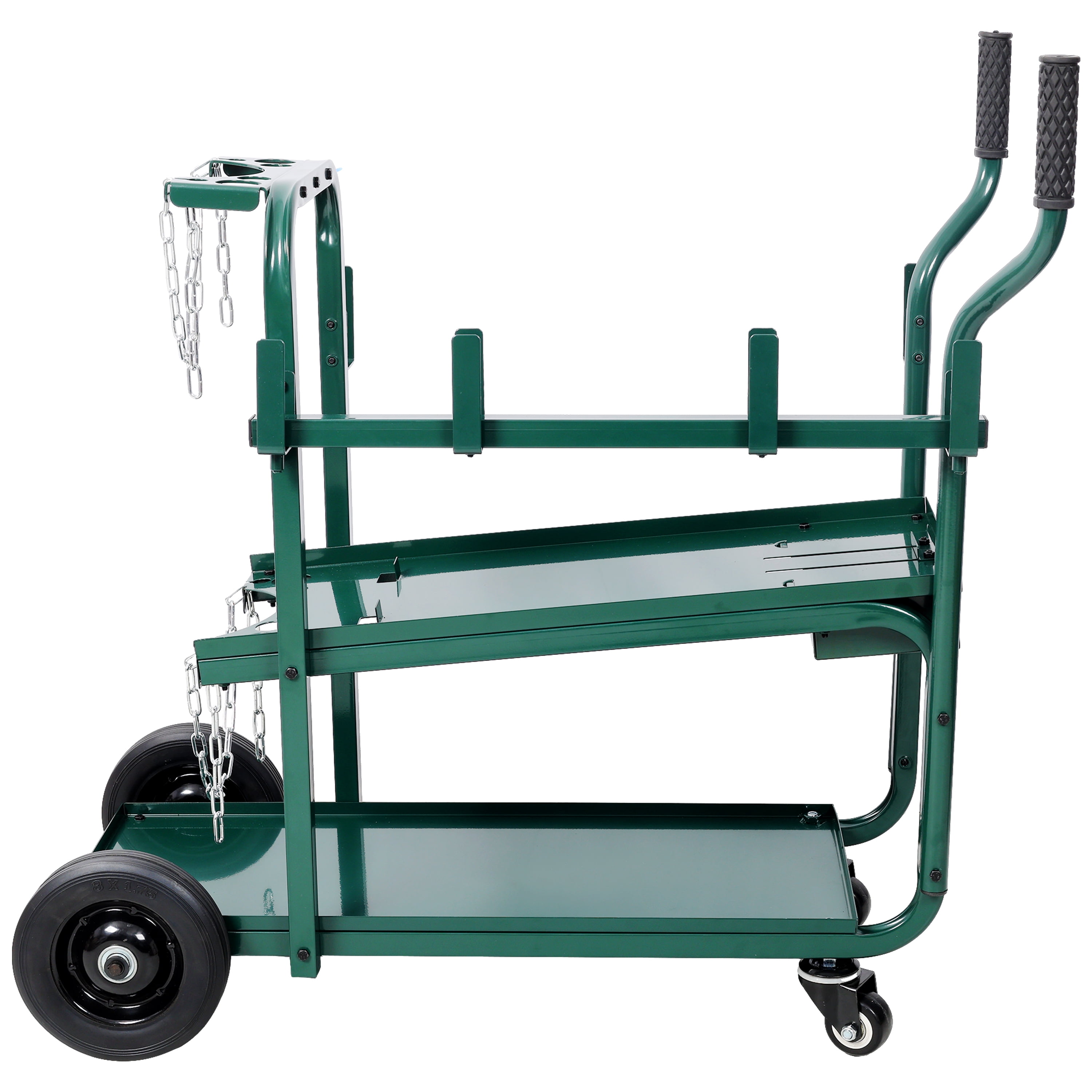 Heavy Duty 2-Tier Rolling Welding Cart Portable Welder Storage Trolley with Wheels for MIG TIG ARC Welder Plasma Cutter and Welding Accessories, Green
