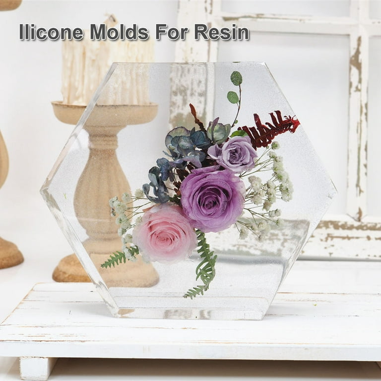 Large Silicone Molds for Resin, Large Resin Molds, Round Shapes Silicone  Molds for Resin Casting for Flowers Preservation, Books Desktop Organizer