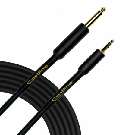 6 Ft Castline Gold 3.5mm TRS to 1/4" TS Patch Cable Mogami 2549 (no ring connection)