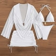thumbnail image 2 of 4 Piece Tankini Swimsuit With Sheer Cover Up And Tie Waist Two Piece Bikini Outfit For Beach Pool, 2 of 5