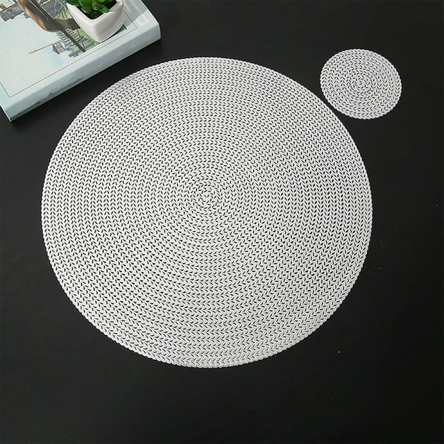 Dvkptbk Placemats Hollowed Out Insulation Mat Solid Polyvinyl Chloride Leather Placemats , Coffee Mats, Kitchen Table Mats, , Easy to Clean Kitchen Table Mats Kitchen Essentials