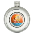 thumbnail image 1 of Hot Mama Mother with Kids at the Beach Pool Round Stainless Steel 5oz Hip Drink Flask, 1 of 3