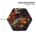 thumbnail image 2 of KLL Drink Coasters Set Hexagon of 4,PU Leather Absorbent Coasters Set Decorative Coffee Cup Coasters Housewarming Gift for Home Decor-Vintage Floral Skull, 2 of 5
