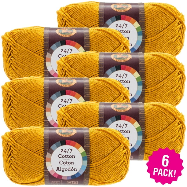 Lion Brand 24/7 Cotton Yarn Goldenrod, Multipack of 6