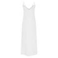 thumbnail image 5 of ZQUUVOU Women's Summer Dress Cotton Linen Strap Spaghetti Sleeveless V Neck Dress White,M, 5 of 6