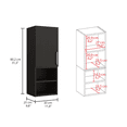 thumbnail image 7 of Madrid Medicine Cabinet, Two External Shelves, Metal Handle, Single Door, Two Interior Shelves Black, 7 of 7