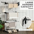 thumbnail image 4 of HOMCOM Foldable Clothes Drying Rack with 2 Side Wings and 4 Castors Black, 4 of 10