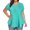 Mint Green, variant on Oalirro Women's Tops, Tees & Blouses Women Tops and Blouses Fashion Woman Causal V-Neck Solid Printing Blouse Short Sleeve T-Shirt Summer Tops Green