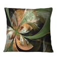 thumbnail image 2 of Designart Orange and Green Large Fractal Flower - Floral Throw Pillow - 18x18, 2 of 5