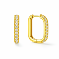 thumbnail image 2 of Ellison + Young 18K Gold Plated Pavé & Carabiner Gold Hoop Earrings Set, Chic 2-Pack Jewelry for Women, 2 of 5