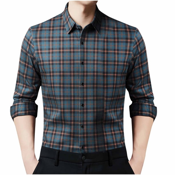 Blusa y camisa de manga larga con cuello vuelto para hombre, camisa de manga larga con cuello vuelto de terciopelo y botones para hombre, abrigo de poliéster.