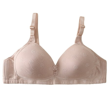 SMihono Deals Women s Full Coverage Push Up Bras Everyday Basic Comfort Lightly Padded Bra No Underwire Plunge Lift Up T-Shirt Bra Hot Pink 38