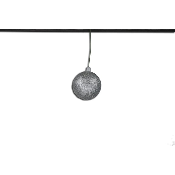 12 Pack 80mm 3" Silver Glitter Ball Ornament with Wire