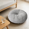 thumbnail image 1 of Corduroy Round Floor Cushion, Soft Solid Color Non Slip Pouf Pad, Pressure Relief Thick Support Seat Mat, Pilling Resistant Easy Clean Design for Living Room Bedroom Yoga Meditation Ki*ds Room Use, 1 of 6