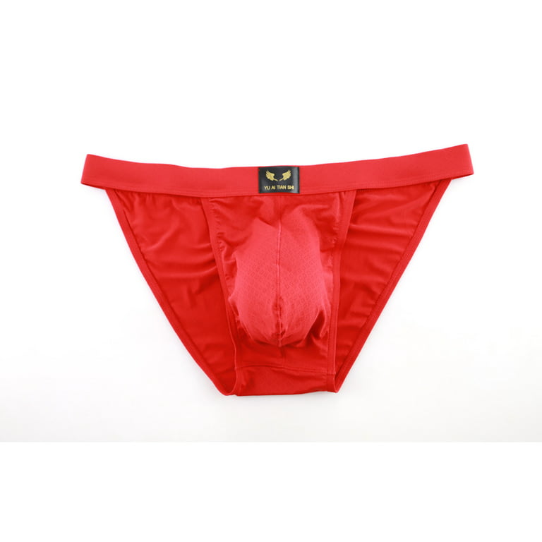 Aayomet Men Boxer Briefs Men's Bikini Briefs Metallic Pouch Underwear Low  Waist Underpants,Red XL