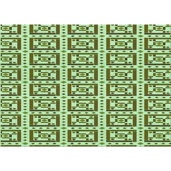 Ahgly Company Indoor Rectangle Patterned Pale Green Area Rugs, 2' x 4'