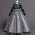 thumbnail image 4 of Elegante vestido de encaje de princesa para niños, vestidos bordados de flores para niñas, vestidos Vintage para niños, vestido de baile rojo para fiesta de navidad, 4 of 5