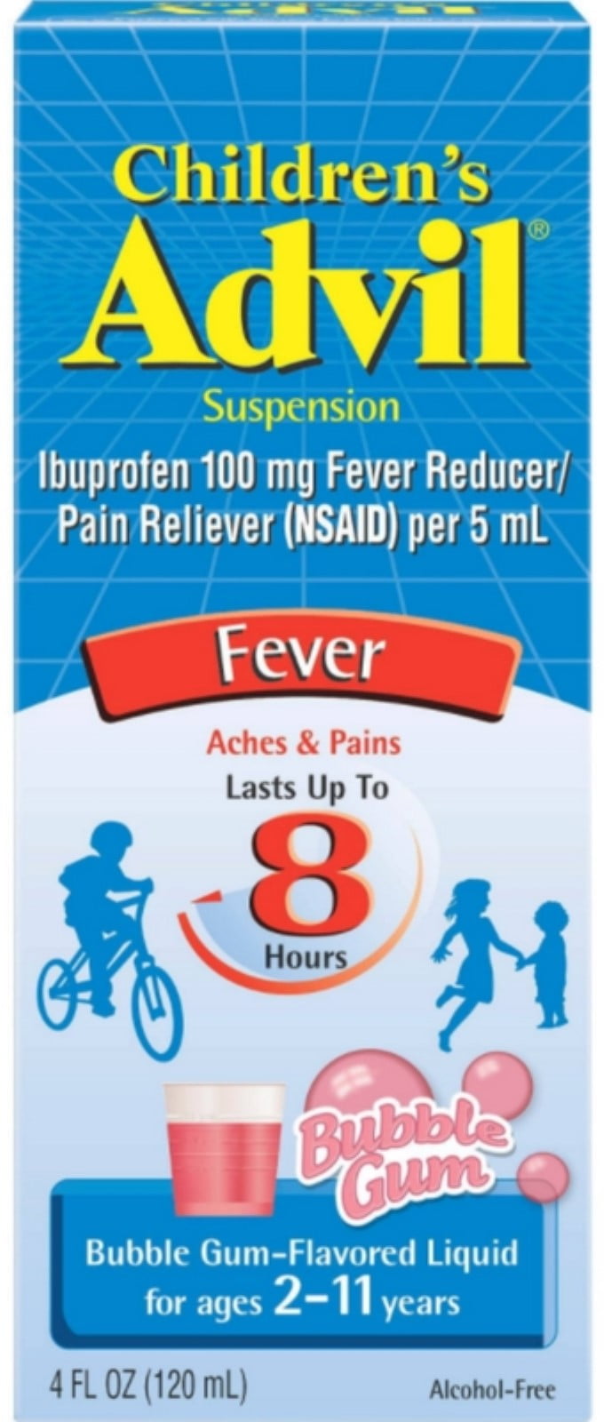 Advil Ibuprofen Fever Reducer/Pain Reliever Oral Suspension, Bubble Gum