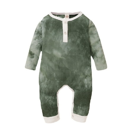 

Honeeladyy Winter Newborn Infant Baby Boys Girls Long Sleeve Solid Concise Romper Jumpsuit Clothes Green Sales Online