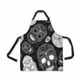 thumbnail image 1 of ASHLEIGH Adjustable Bib Apron for Women Men Girls Chef with Pockets Seamless Black White Skulls Day of The Dead Novelty Kitchen Apron for Cooking Baking Gardening Pet Grooming Cleaning, 1 of 1