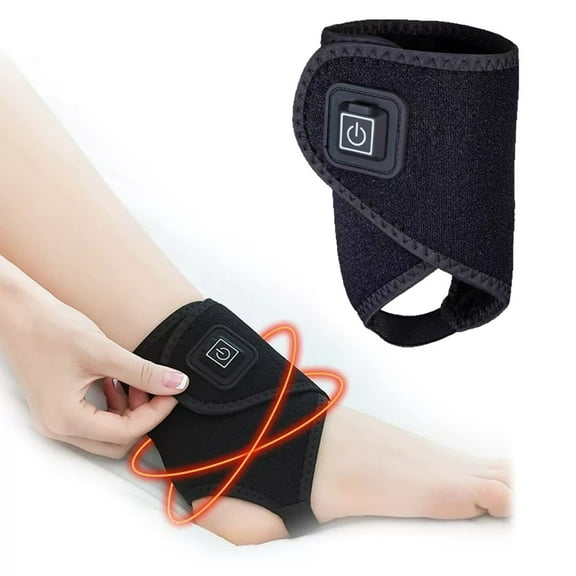 USB Heated Ankle Support Brace Therapeutic Warming Wrap for Athletic Sports Recovery and Joint