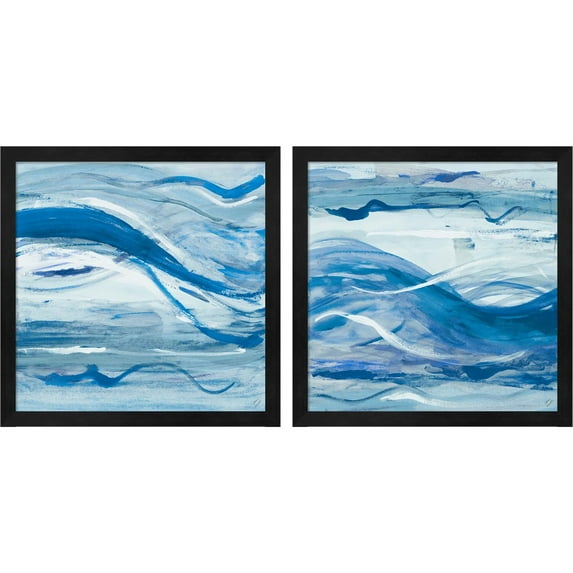 Great Art Now Blue Bossa Nova by Lanie Loreth, 2 Piece Framed Art Set Each 13"W x 13"H