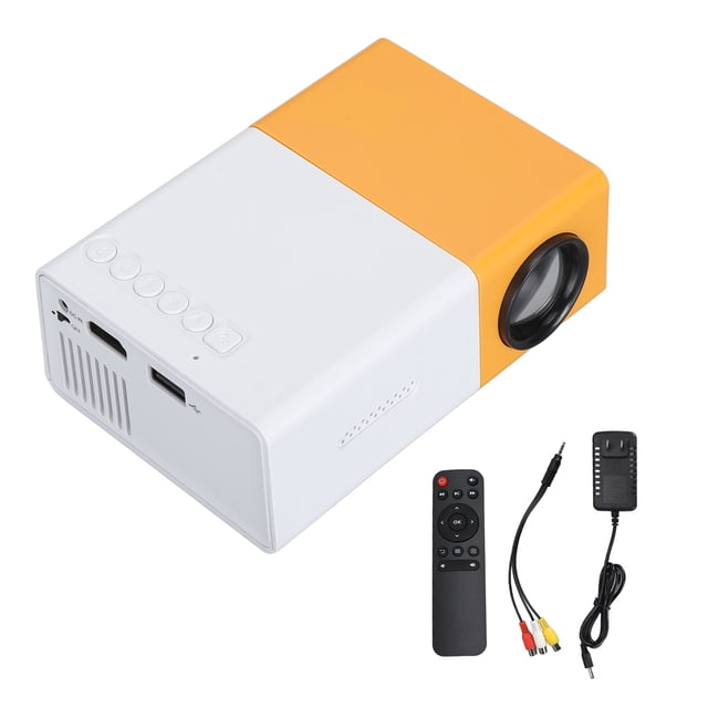 Miniproyector LED portátil Nikou Full HD 1080P amarillo y blanco 100-240 V