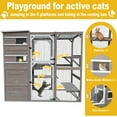 thumbnail image 6 of Gowoodhut Large Outdoor Catio Cat Enclosures - Wooden Cat House Weatherproof with Multi Platforms & Weather Resistant Roof, Catio Combined- 71" H 77" L, 6 of 6