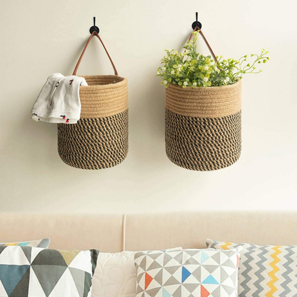CHAT BLANC Cotton Rope Baskets for Organizing | Storage Baskets for Shelves  | Rope Basket for Storage, Small Laundry Baskets, Woven Baskets for