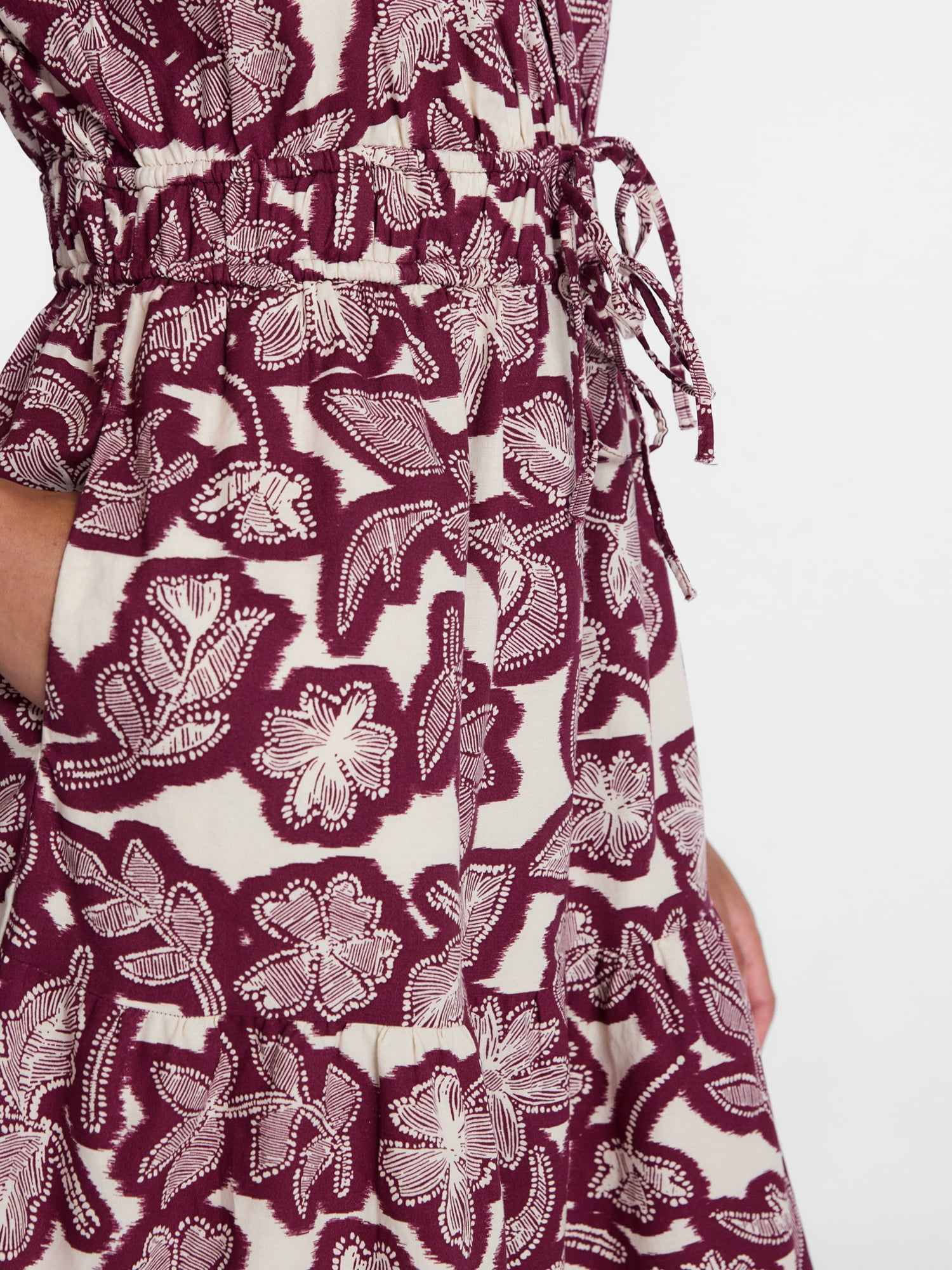 Time and Tru Women's Cinched Waist Mini Dress with Flutter Sleeves, Sizes XS-XXXL