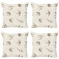 thumbnail image 1 of Ambesonne Abstract Throw Pillow Cover 4 Pack, Flying Birds, 24", Beige Brown, 1 of 2