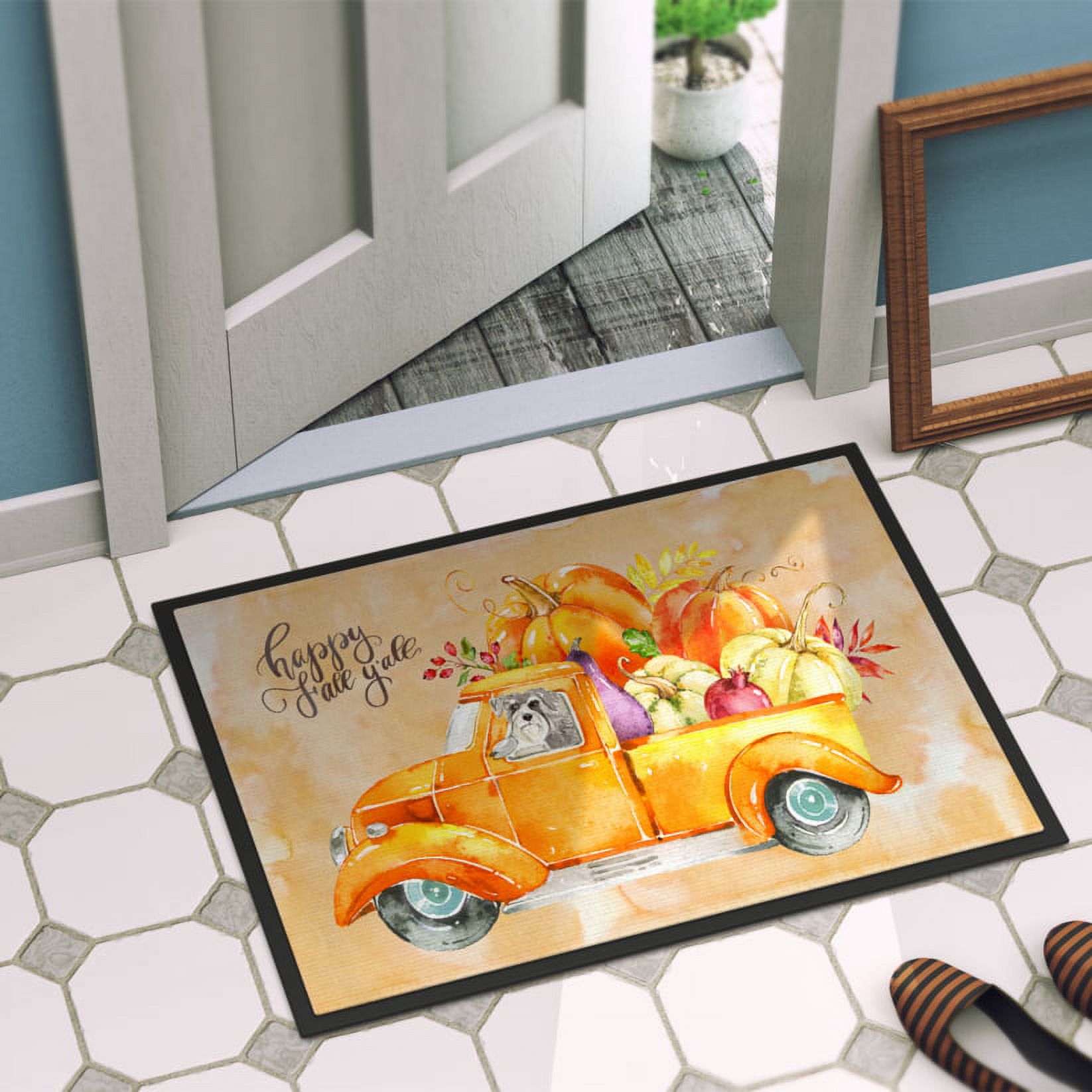 Fall Harvest Schnauzer #2 Door Mat