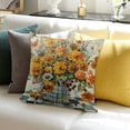 thumbnail image 3 of BANET Orange Floral Throw Pillows Cover Watercolor Fall Sunflowers Vase Decor ​Seasonal Farmhouse Pillowcase for Sofa 22x22in, 3 of 5