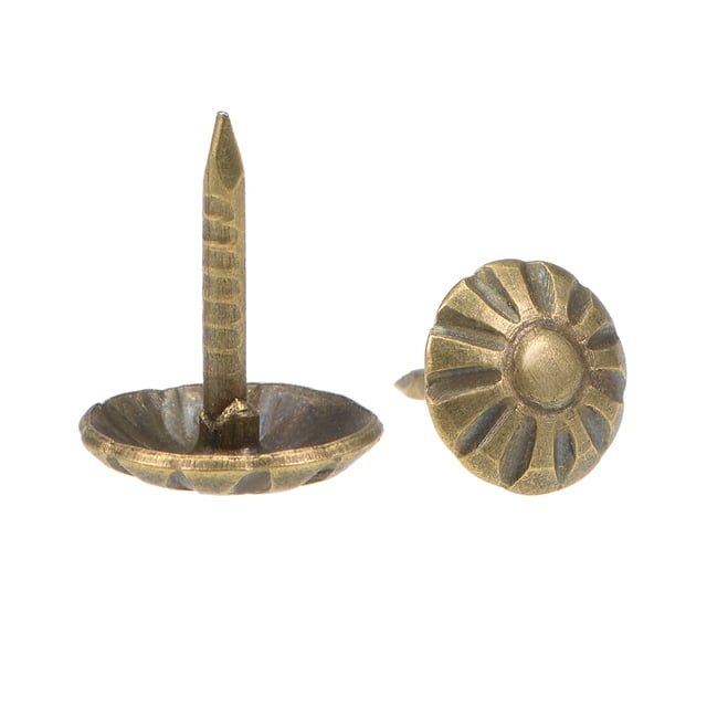 Unique Bargains Clous de Rembourrage Tacks 8mm Tête Dia Ronde Goupilles de Pouce Ton Bronze 15 Pcs
