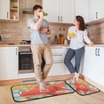 thumbnail image 7 of Kitchen Floor Mat 2 Sets Carpet Floor Mat Kitchen Mat Bathroom Mat Living Room Mat Bedroom Mat Absorbent Delicate Fabric No Ball Red Carp, 7 of 7
