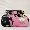 thumbnail image 5 of jejeloiu Cartoon Cat Moon Floral Bed Spread Queen Kids,Night Cute Animal Print Queen Coverlet Set For Girls,3 Pieces, 5 of 7