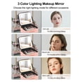 thumbnail image 6 of Makeup Bag with LED Mirror, Cute Cosmetic Bags Birthday Gifts for Girls Women, Makeup Train Case Artists Organizer Large Make Up Bags with Light Up Mirror 3 Color Lights-Pink, 6 of 10