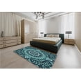 thumbnail image 5 of Ahgly Company Machine Washable Indoor Round Transitional Deep-Sea Blue Area Rugs, 7' Round, 5 of 7