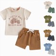 thumbnail image 5 of Kaprioy Boys Summer Outfits Letter A LITTLE DIRT NEVER HURT Print Shorts Set 0 6 12 18 24 Months 2T 3T Baby Boys Two Piece Set, 5 of 5