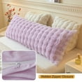 thumbnail image 6 of LIFEREVO Fluffy Faux Rabbit Fur Body Pillow Cover, Cozy Light Purple Bubble Shaggy Plush Bed Body Pillowcase with Zipper, Long 20"x54" Fuzzy Furry Pillow Case for Bedroom Home Decoration, Lavender, 6 of 7