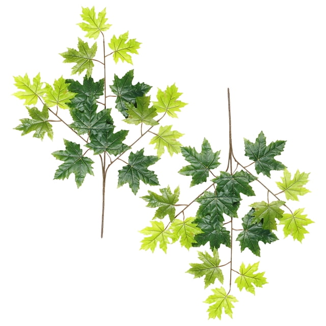 2 piezas de hojas artificiales de imitación de álamo temblón, pequeñas hojas falsas, ramas de árbol para decoración del hogar, ramas verdes para jarrón.