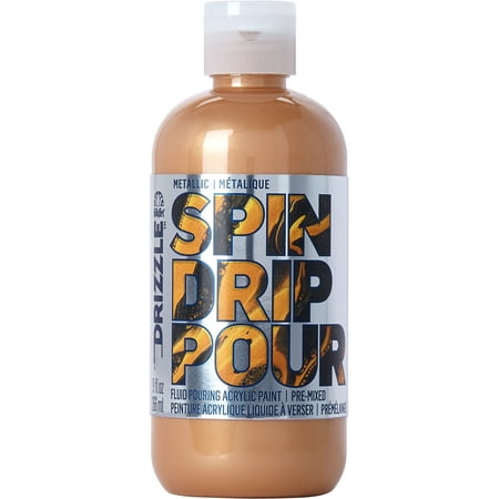 UPC: 0028995504013 | FolkArt Drizzle Metallic Pre-Mixed Fluid Pouring Acrylic Paint New Penny 9 fl oz