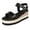 2Black, variant on Platform Wedge Sandals for Women Open Toe Gladiator Shoes Hook and Loop Ankle Strap Comfy Footbed Non Slip Casual Espadrilles Orange Size 6.5