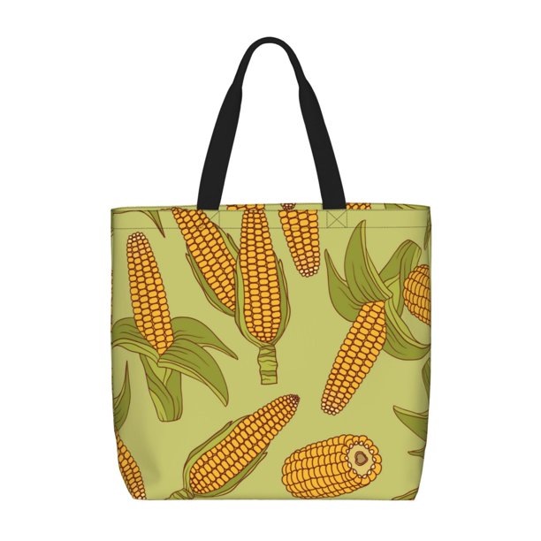 Fotbe Corn Bolsa Tote con Estampado para Mujer, Bolsos con Cremallera, Bolsa de Hombro Casual de Gran Capacidad con Bolsillos Internos